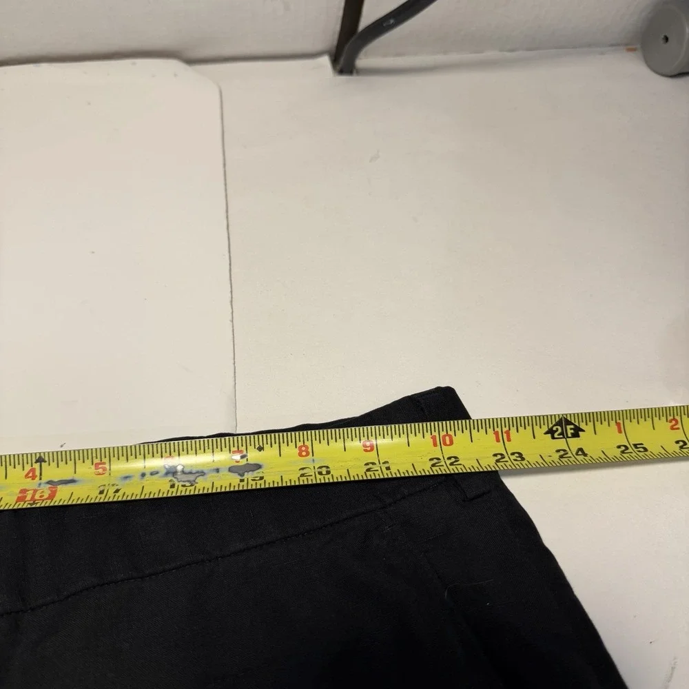 Vintage Polo By Ralph Lauren Pants Linen Silk Blend Flat Front Trousers Black 44